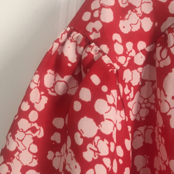 STACEY MICHAELS red and white blouse lightweight polyester - Picture 3 of 3